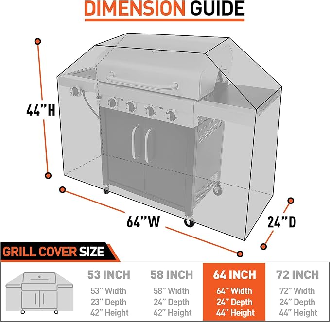 Arcedo Grill Cover 64 Inch, Waterproof Heavy Duty Gas BBQ Grill Cover - Image 2