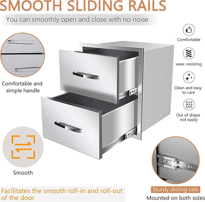 Outdoor Kitchen Drawers, Box Frame Style Flush Mount BBQ Drawer w/Stainless - Image 4