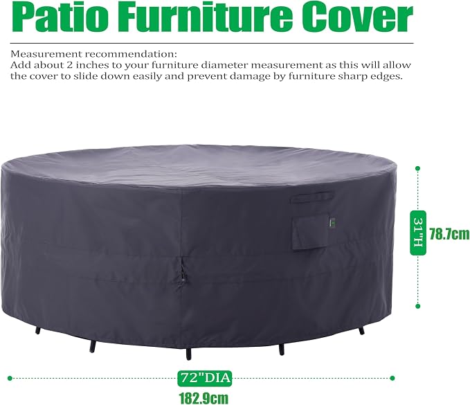 F&J Outdoors Patio Furniture Covers, Heavy Duty Tear Resistant Waterproof UV - Image 2