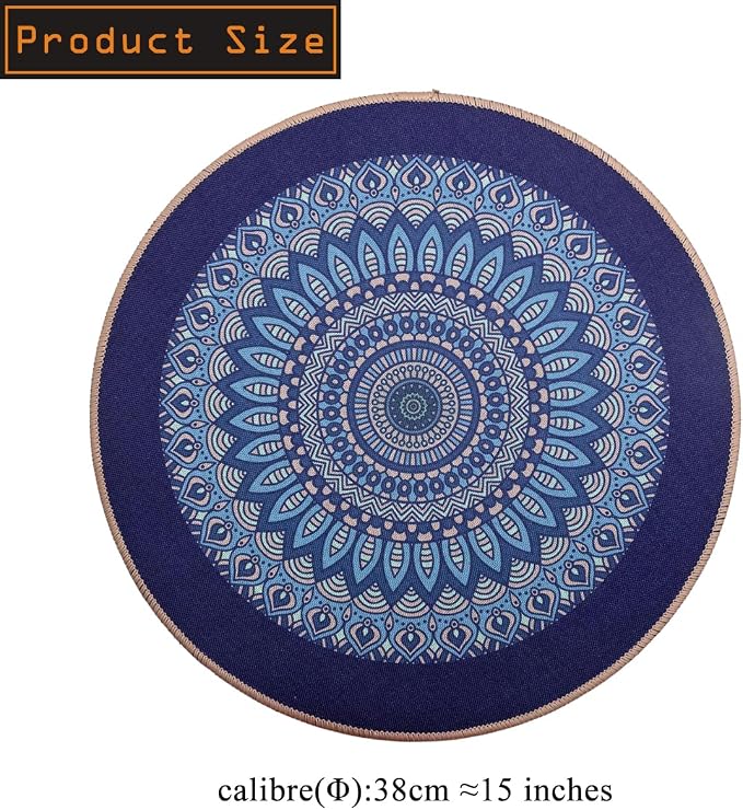 PIGCHCY Round Boho Placemats Set of 6, Rubber Heat Resistant Tabel Mats - Image 2