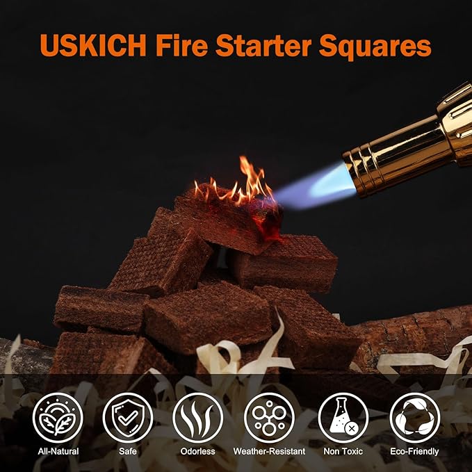 USKICH Fire Starter Squares 72Pcs, Natural Fire Starters - Image 2