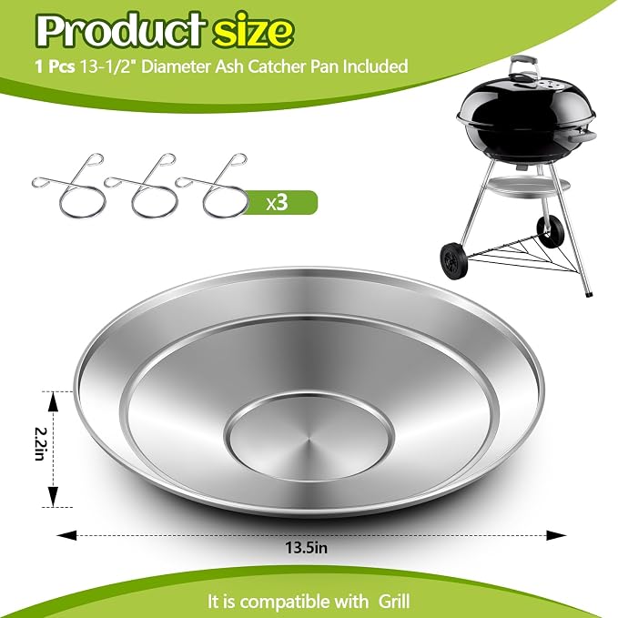 1 Pcs 13-1/2" Diameter Ash Catcher Pan Ash Pan - Image 2