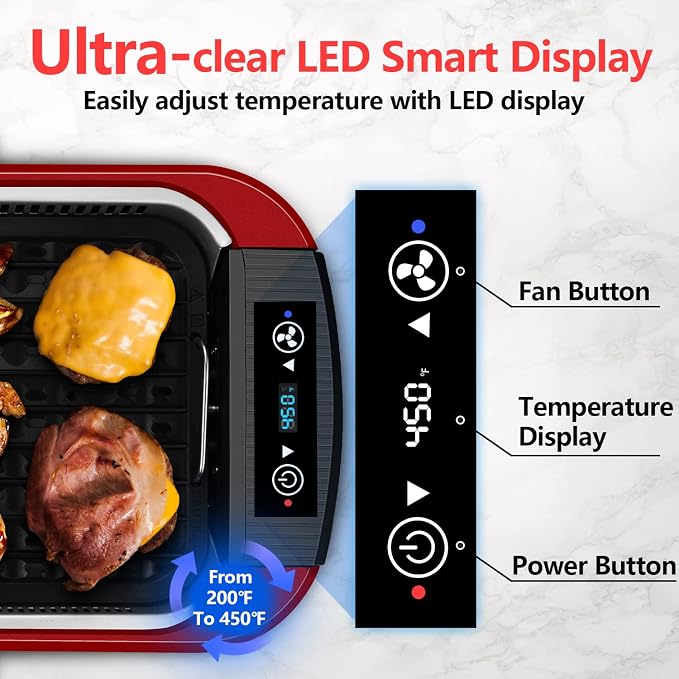 Indoor Grill, CUSIMAX Smokeless Grill Indoor, Electric Griddle, 1500W Korean - Image 3