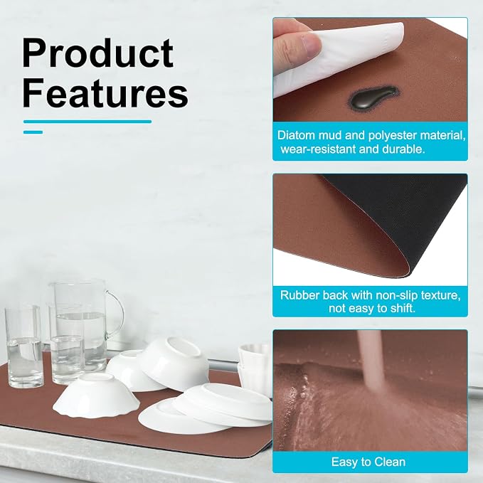 uxcell Silicone Mats for Kitchen Counter, 23.6" x 15.7" Non-Slip Countertop - Image 3