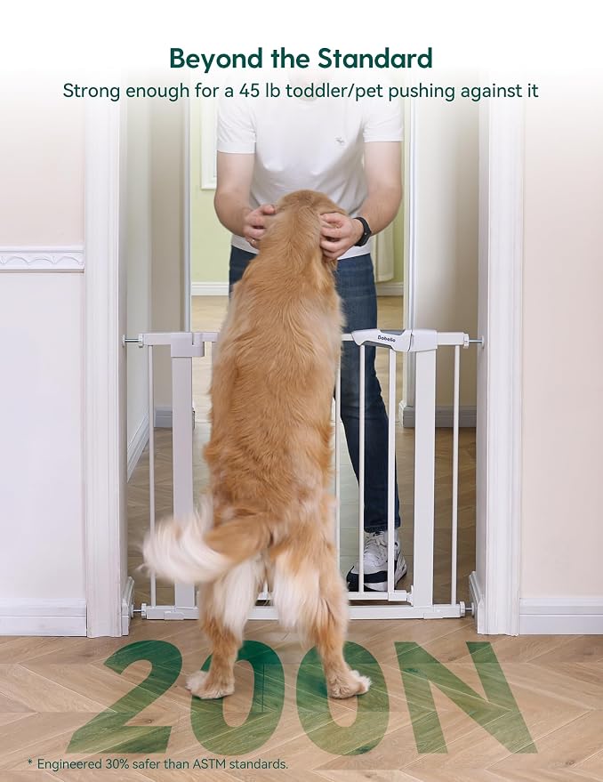 BABELIO 29-55 Inch Extra Wide Baby/Dog Gate, PressGuard P7, Metal Auto Close - Image 2
