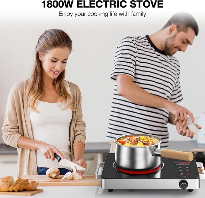 Portable Electric Cooktop 110V, 1800W Electric Stove Infrared Hot Plate - Image 9
