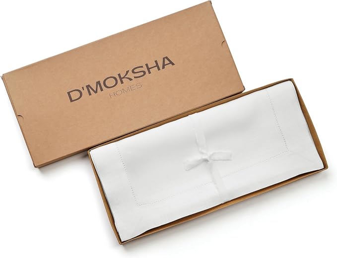 D'Moksha Homes Linen White Table Runner 120 Inches Long - Image 6