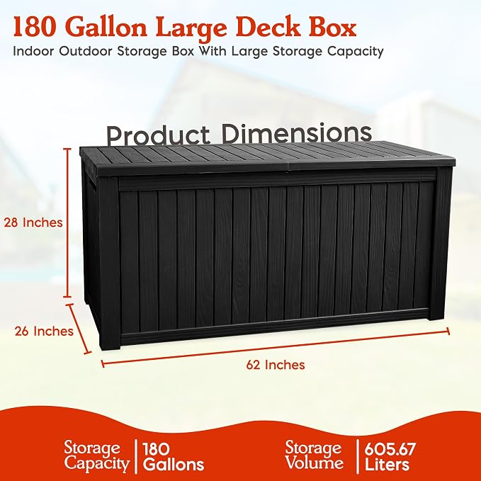 Waterproof Outdoor Resin Deck Box - Image 5
