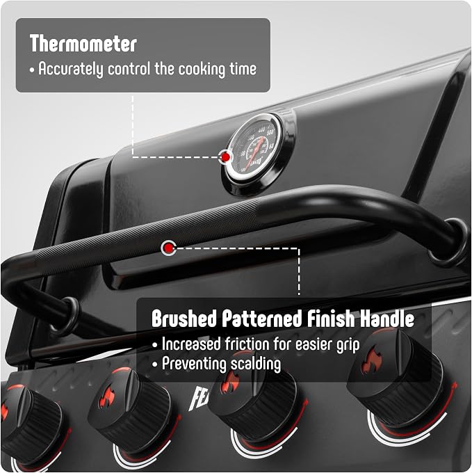 4 Burner Gas Grill, 000 BTU Outdoor BBQ Grill - Image 4