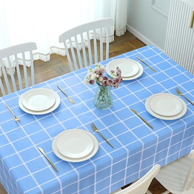 Romanstile Rectangle Plastic Tablecloth, 100% Waterproof Oil-Proof Checkered - Image 5
