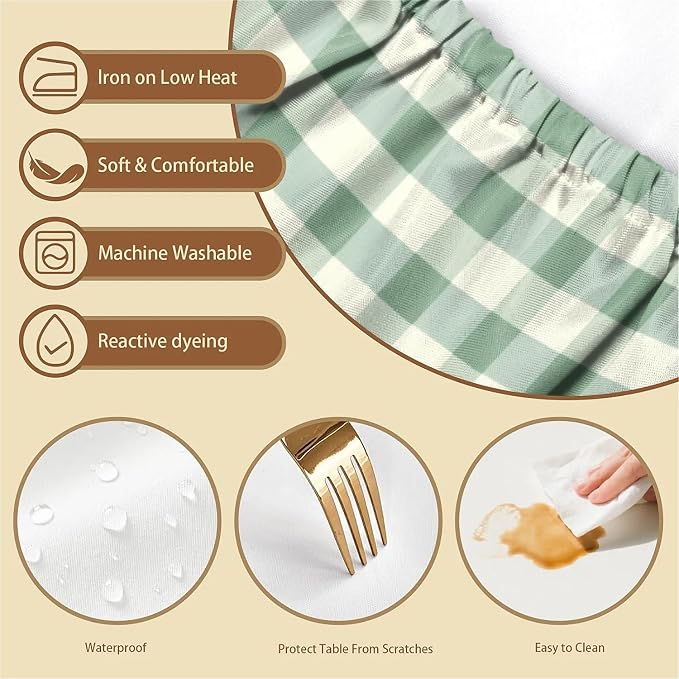Rectangle Table Cloth Cover Waterproof Elastic Fitted Polyester Fitted - Image 3