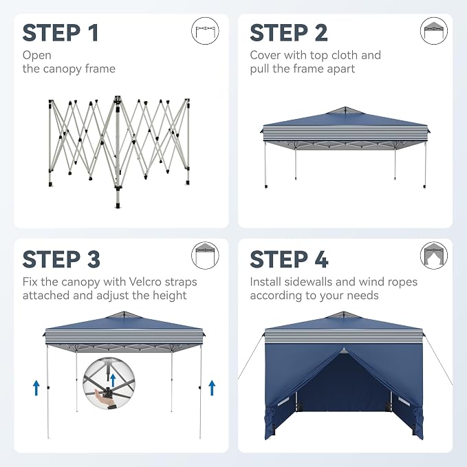 PHI VILLA 10x10 Pop Up Canopy Tent - Image 9