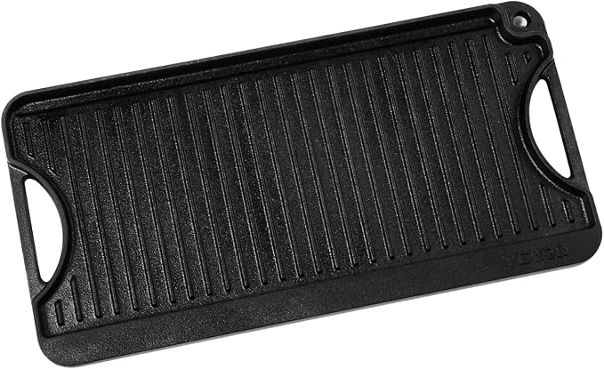VEVOR Reversible Grill/Griddle, 20x10 inch Pre-Seasoned Cast Iron Griddle - Image 10