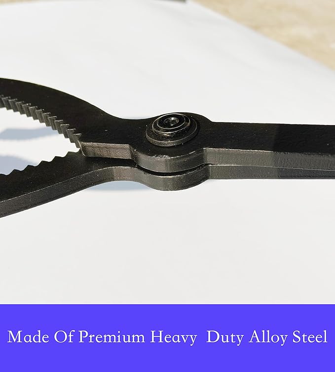 Fire Tongs, 40-Inch Black Steel Log Grabber with Serrated Claw