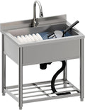 Stainless Steel Utility Sink, Large Freestanding Kitchen Sink by YeTrini