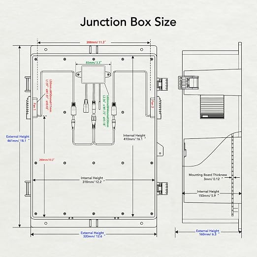Outdoor Electrical Box, Waterproof Electrical Junction Box IP65 ABS Plastic - Image 5