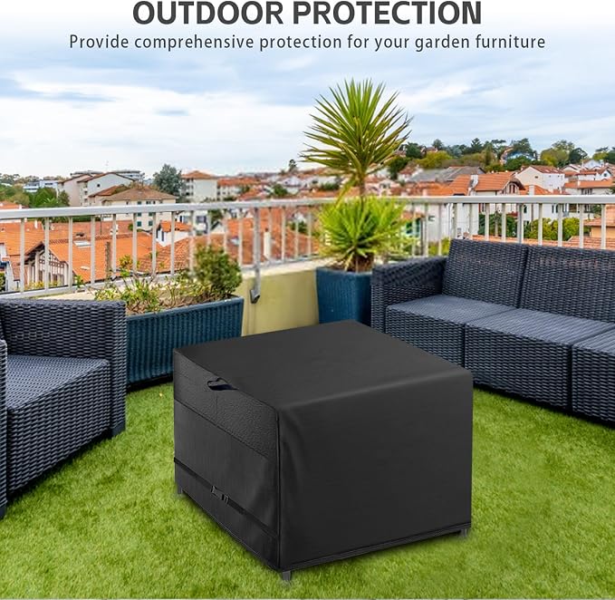 Outdoor Patio Square Table Cover 36 inch Black Heavy Duty Waterproof Cover - Image 7