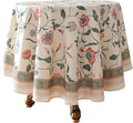 ISAENNE Designer Chinoiserie Linen Floral Round Tablecloth, Elegant Decor by Isaennehomedecoration