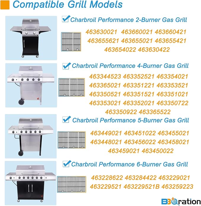 Grill Parts for Charbroil Performance 2-Burner 463630021 463660421 463655621 - Image 2