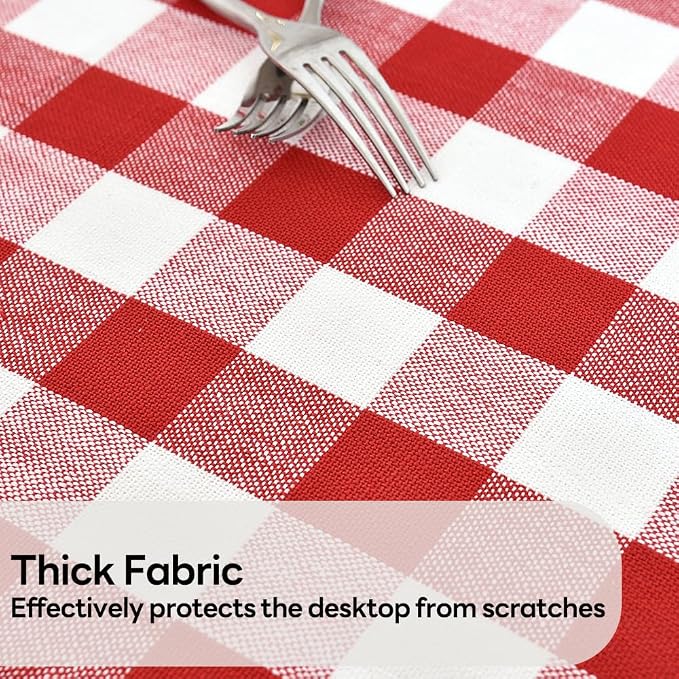Gingham Round Tablecloth Table Cloth Heavy Duty Cotton Checkered Table Cloth - Image 3