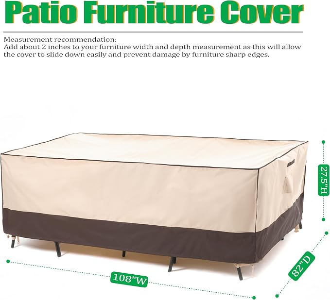 F&J Outdoors Patio Furniture Covers, Waterproof Anti-UV - Image 2
