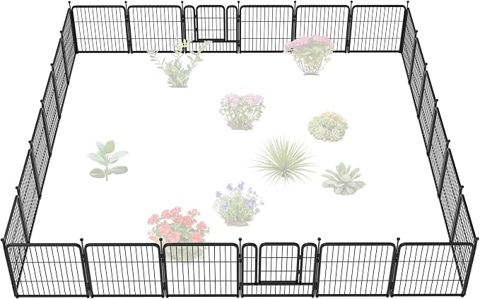 FXW Garden Fence Outdoor for The Yard – 24in x 45.6ft Heavy Duty Metal Animal by FXW