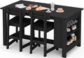 SERWALL Outdoor Bar Table and Chairs Set, 3-Piece HDPE Counter Height Patio by SERWALL