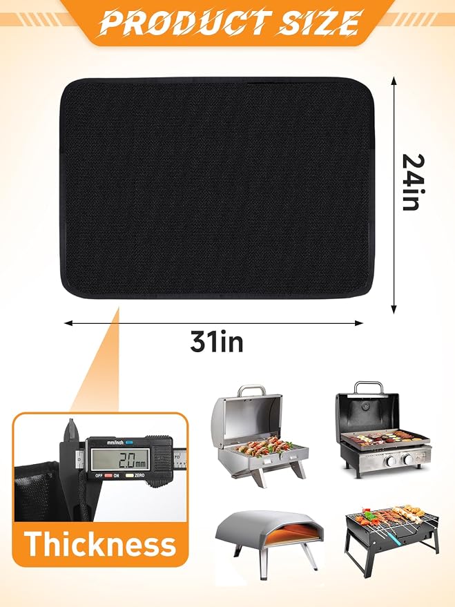 Apipi 24 x 31in Fireproof Grill Mat - Image 6