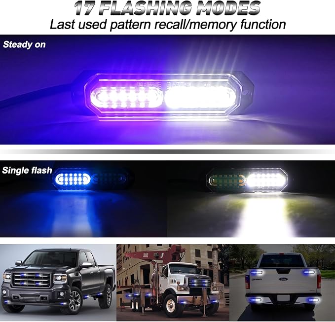 ASPL 8pcs Sync Feature Ultra Slim 12-LED Surface Mount Flashing Strobe Lights - Image 6