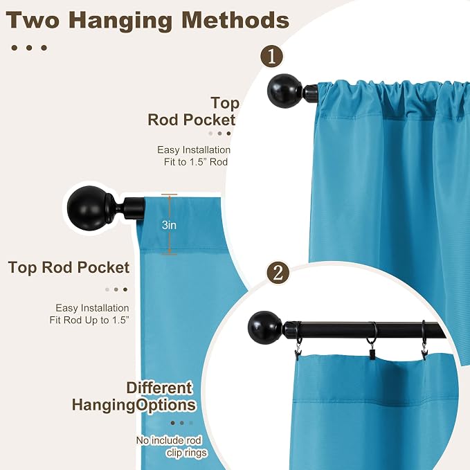 HolidayIdeas Outdoor Patio Curtains Waterproof - Image 3