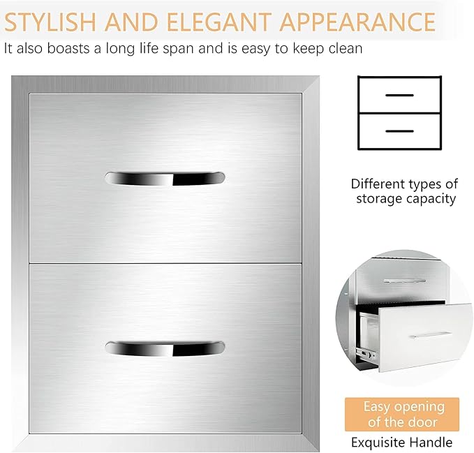 Pull Out Trash Drawer, Lower Sliding Rails Stainless Steel Roll Out Trash Bin - Image 6