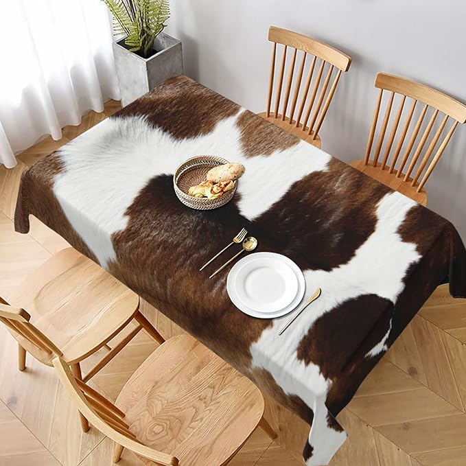 Worltoldb Cow Tablecloths Polyester Table Cloth by Worltoldb