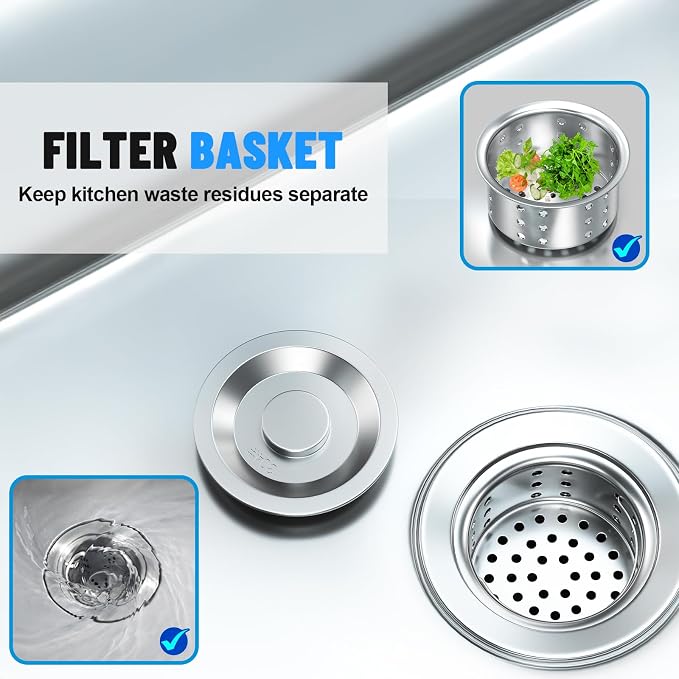 Utility Sink, Commercial Kitchen Stainless Steel Sink, 39.5'' Free Standing - Image 4