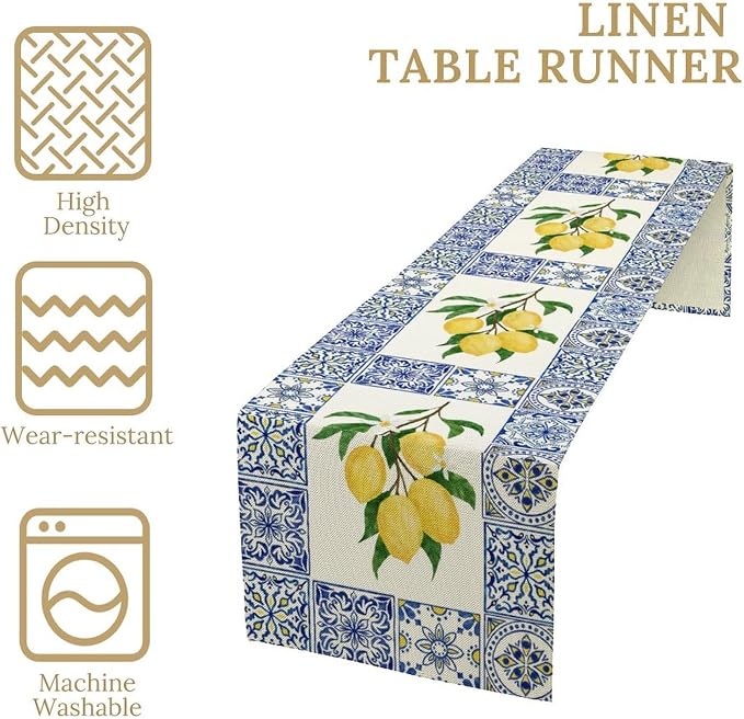 Yellow Lemon Table Runner, 13x108inch - Image 4