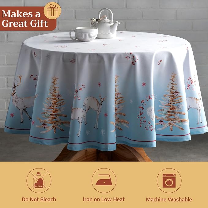 Maison d' Hermine Table Cloth Round Table 100% Cotton 63 Inches Fall Tablecloth - Image 5
