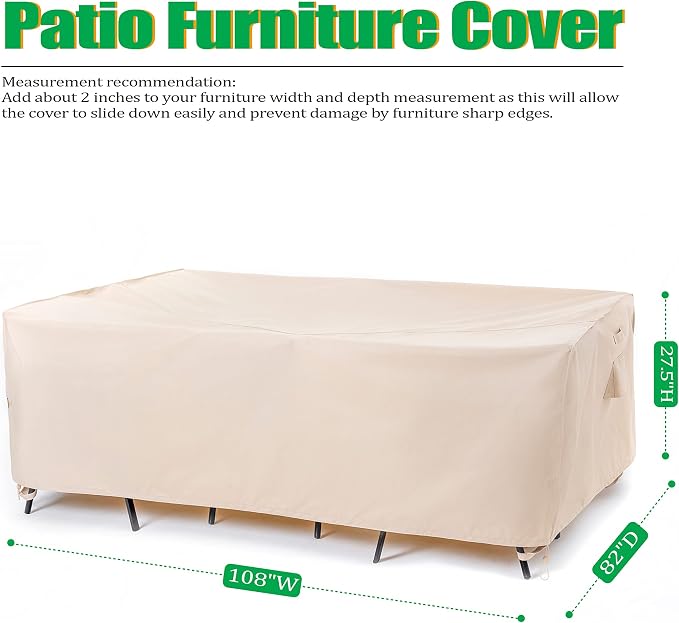 F&J Outdoors Patio Furniture Covers, Waterproof Anti-UV - Image 2