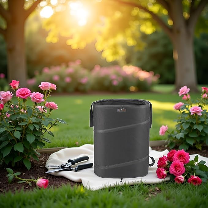 YUDI & GARDEN 46 Gallon Square Collapsible Yard Waste Bin, Collapsible Trash Can - Image 2