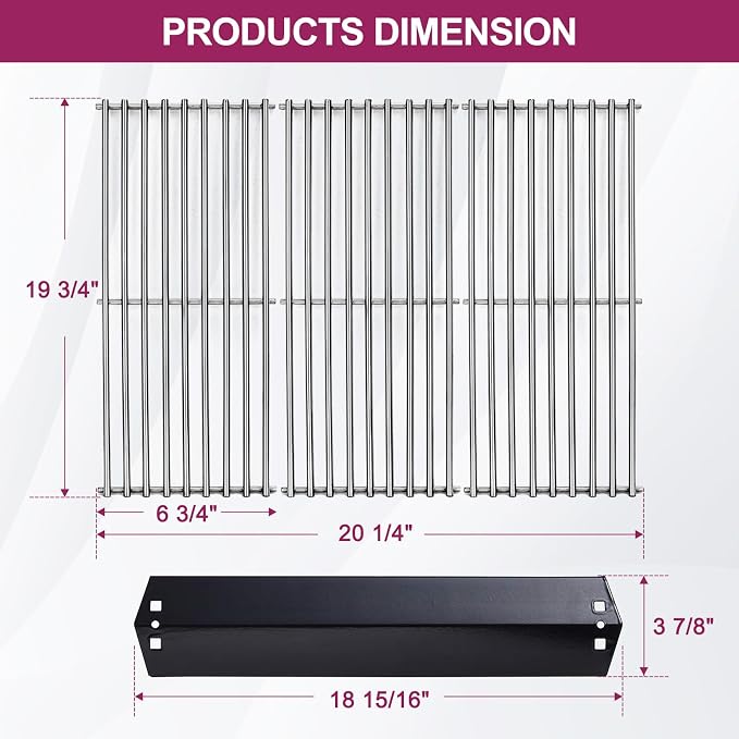 95051 Porcelain Steel Heat Plate and 19.75" Stainless Steel Grill Grate - Image 2