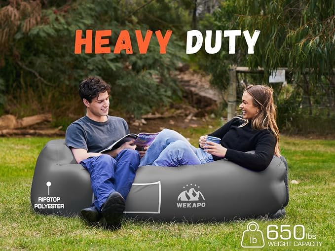 WEKAPO Inflatable Sun Lounger, Air Sofa, Waterproof and Leak-Proof, Picnics and - Image 4