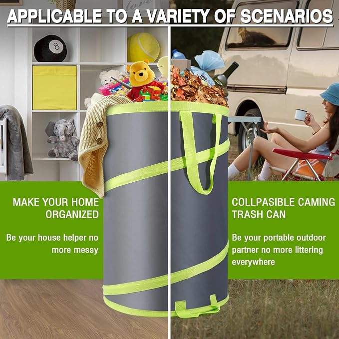 Resuable Leaf Bag 2 Pack, Collapsible Trash Can - Image 2