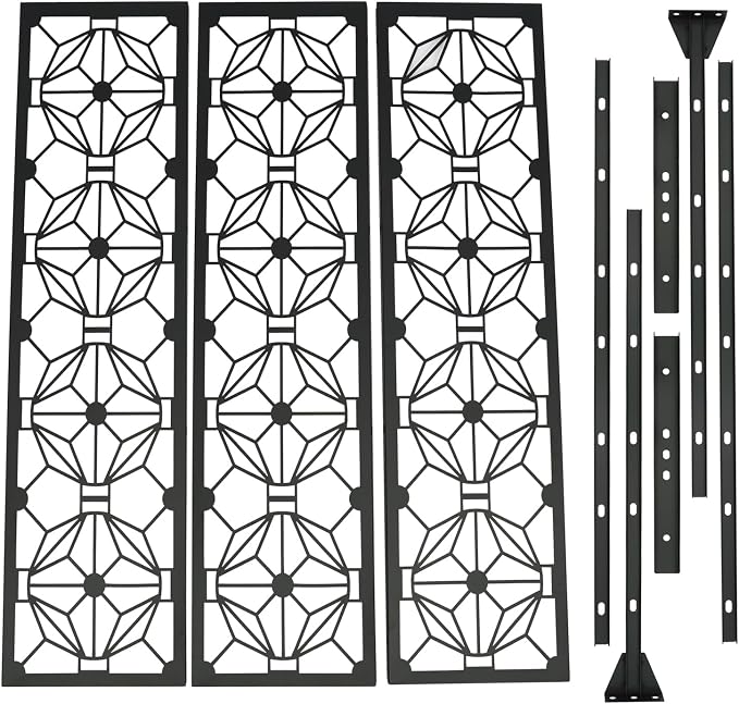 Metal Outdoor Divider 71x40'' Privacy Screens 6 Panels Privacy Fence - Image 4