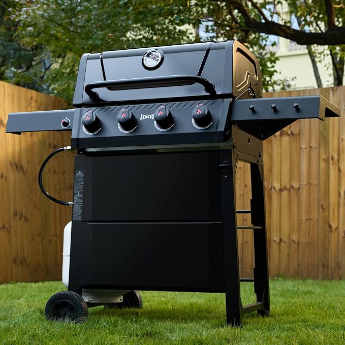 4-Burner Gas BBQ Grill with Side Table, 000 BTU Outdoor Propane Grill with - Image 8