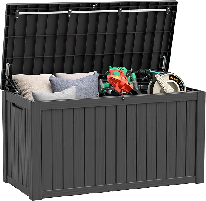 KAMABOKO Outdoor Storage Box, 150 Gallon Large Outdoor Resin Deck Box, Storage by KAMABOKO