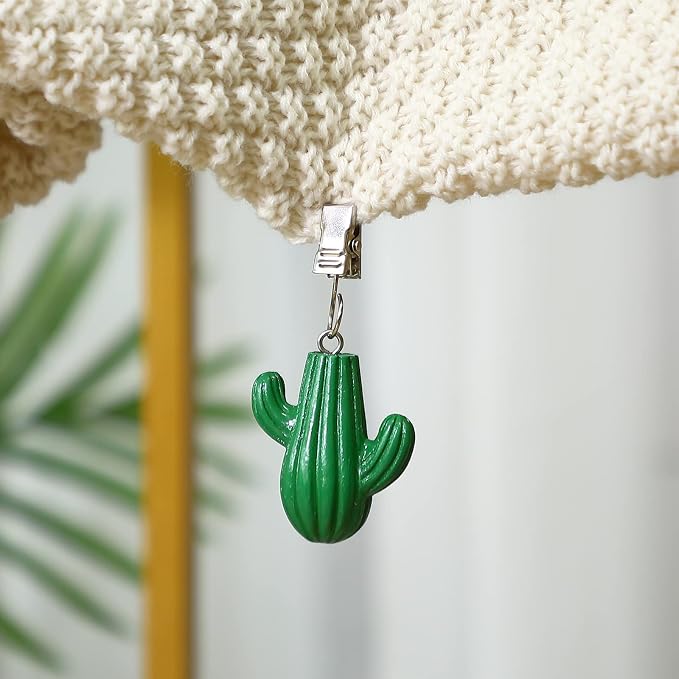 TwoFish Home Set of 4 New Green Cactus Tablecloth Weights Clips Handicraft New - Image 2