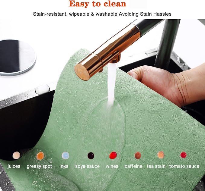 Vinyl Placemats Set of 6 Heat Resistant Easy Clean Non-Slip Place Mats - Image 4