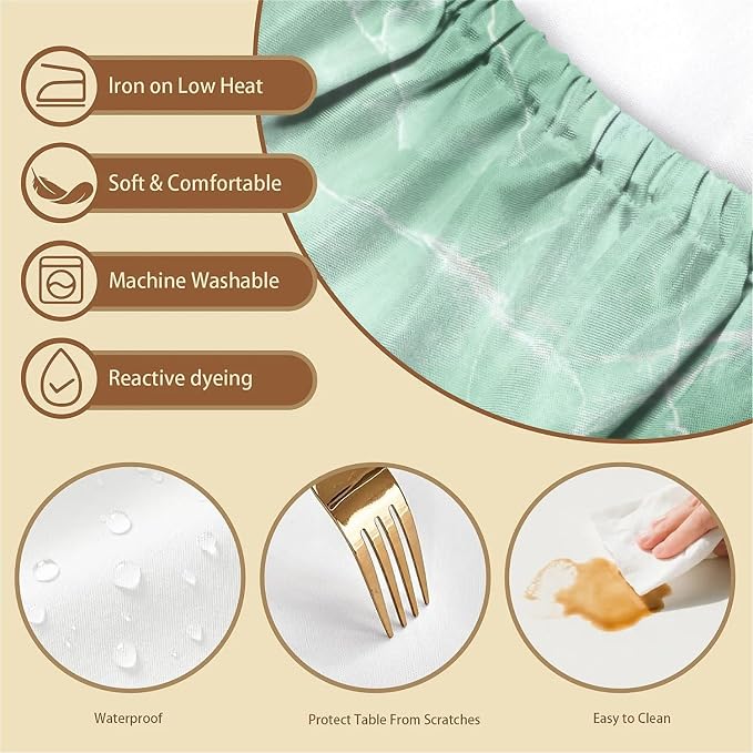 Rectangle Table Cloth Cover Waterproof Elastic Fitted Polyester Fitted - Image 3