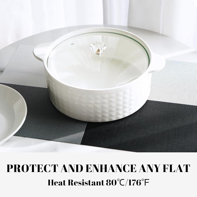 Placemats Set of 8 Vinyl/Plastic Woven Place Mats - Image 4