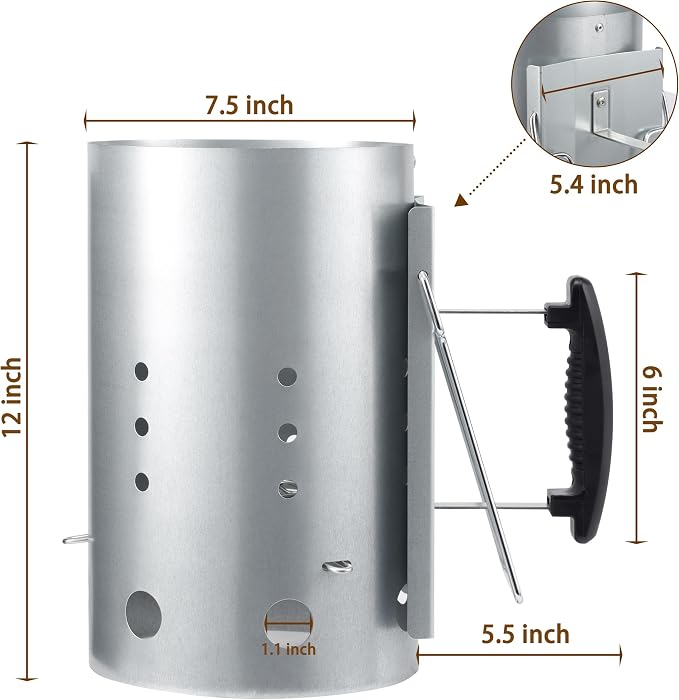E500 Larger Charcoal Chimney Starter - Image 3