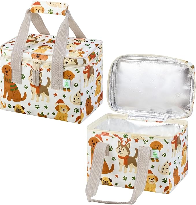 VENO 2 Pack Christmas Insulated Lunch Bag, Heavy Duty Insulated Grocery Bags by Veno