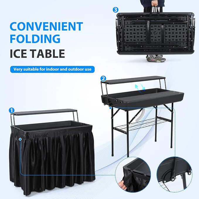 Nice C 4 ft Folding Ice Cooler Table, Party Cooler, Grazing Table, Tables - Image 7